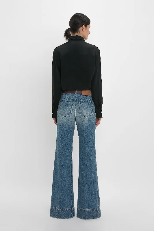 Alina High Waisted Jean In Worn Blue Wash