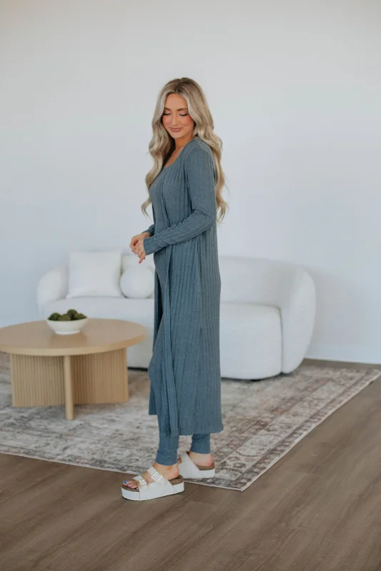 Get Cozy Cardigan - Slate