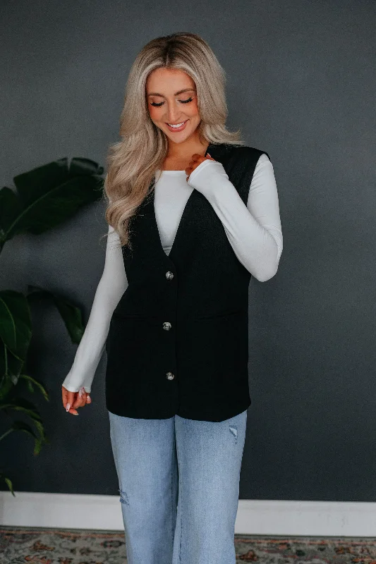 Kourtney Oversized Vest - Black