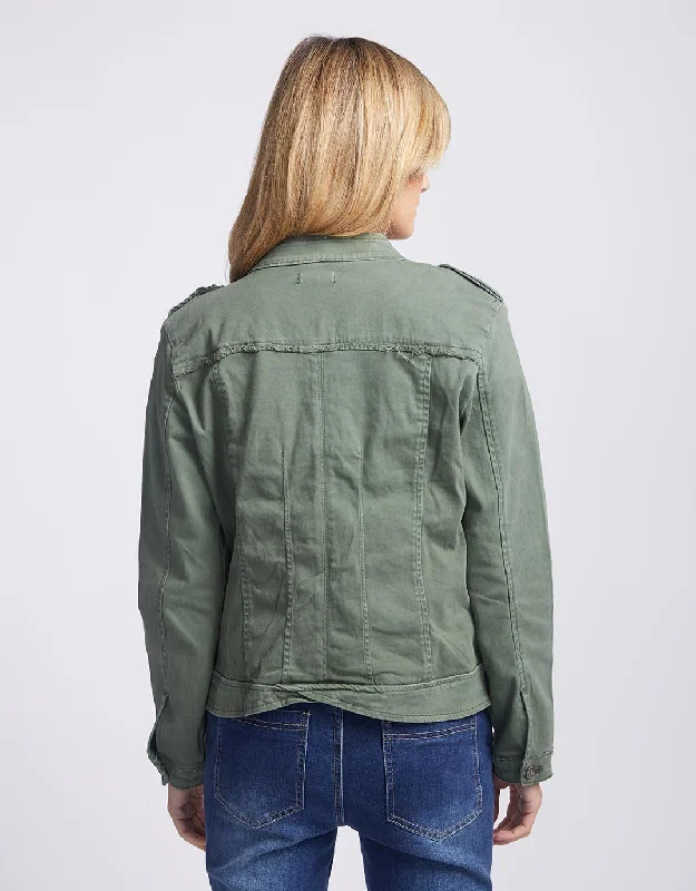 Military Denim Jacket - Khaki