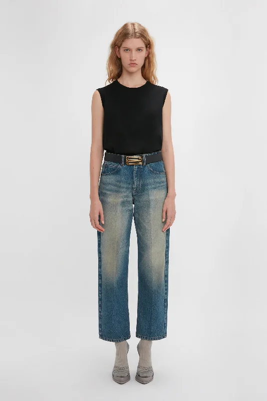 Relaxed Straight Leg Jean In Antique Indigo Wash