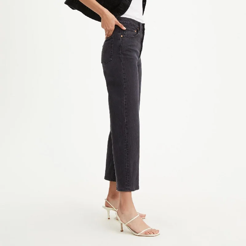 Ribcage Straight Ankle Jeans (Feelin' Cagey Black)