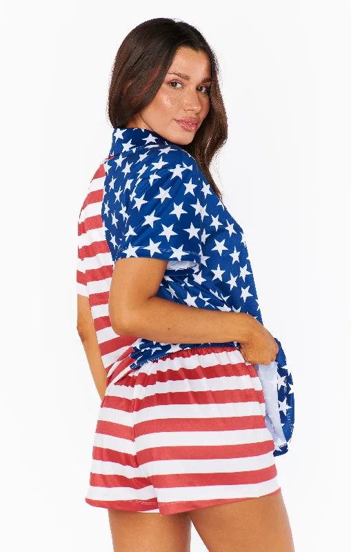 Sunday Morning PJ Set ~ American Flag Print