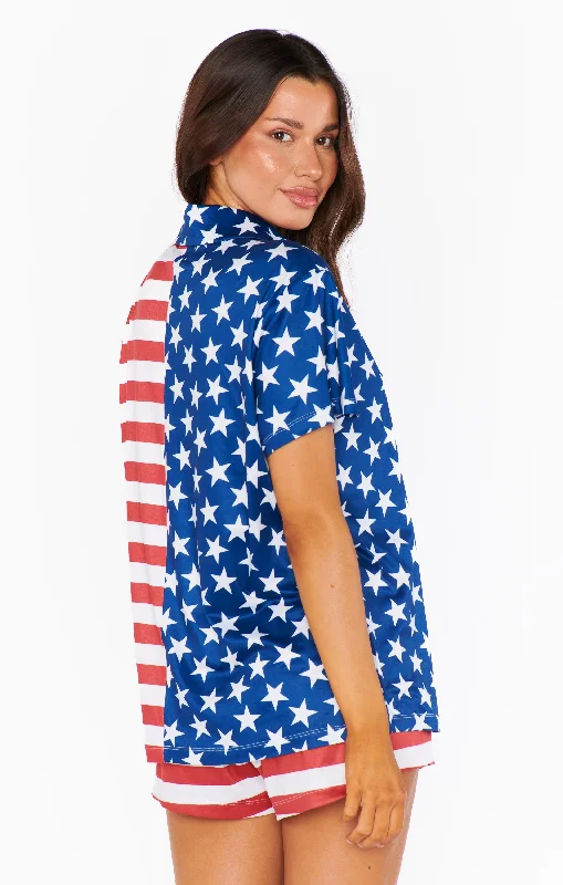 Sunday Morning PJ Set ~ American Flag Print