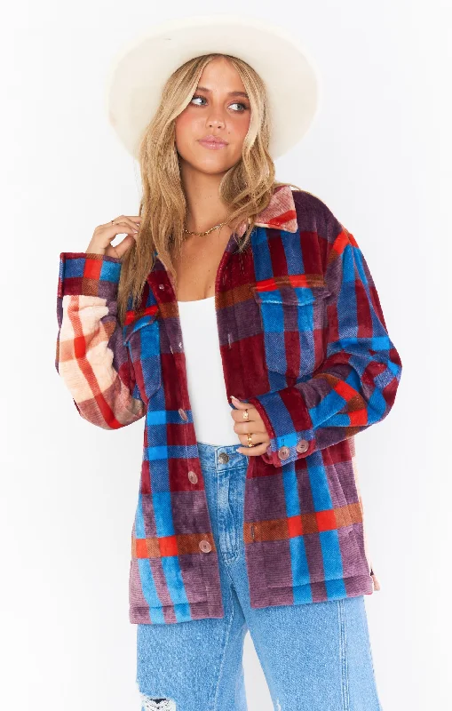 Whistler Shirt Jacket ~ Red Blue Plaid