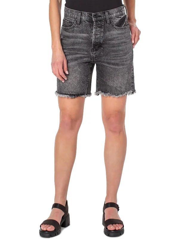 Womens Faded Mini Denim Shorts