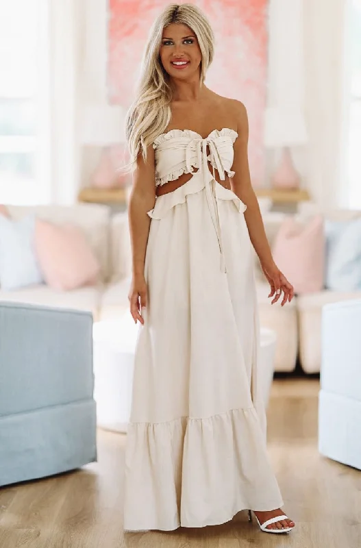 Can We Be Friends Maxi Dress - Ivory