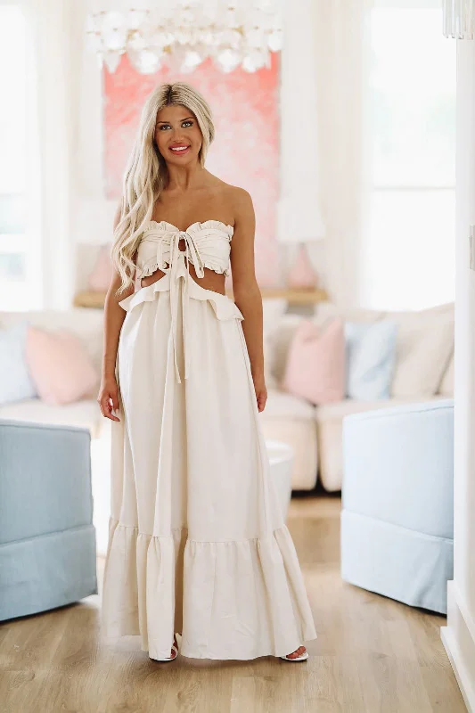 Can We Be Friends Maxi Dress - Ivory