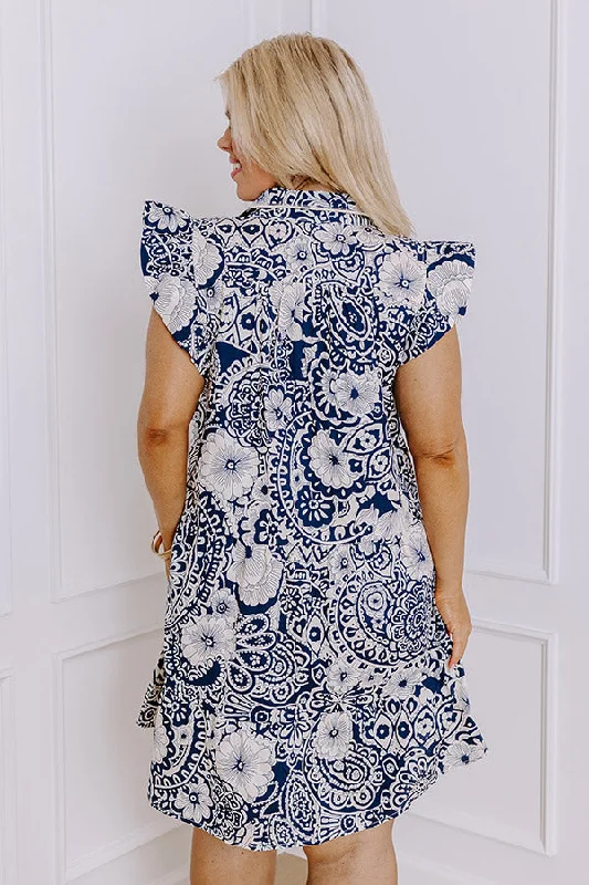 Hello Lovely Floral Dress In Navy Curves