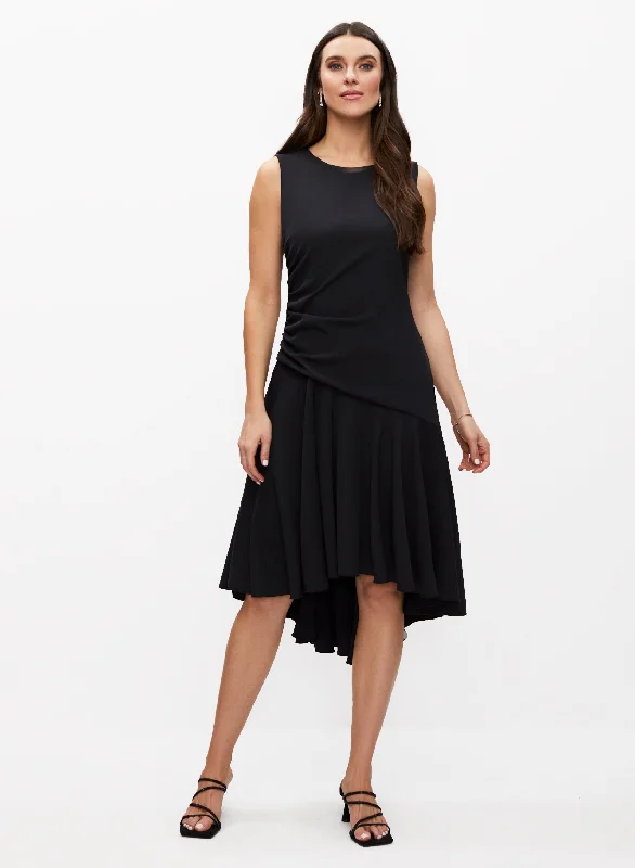 High-Low Ruche Detail Dress