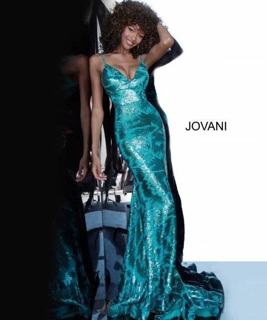 Jovani 1848 Long Spaghetti Strap Formal Prom Dress