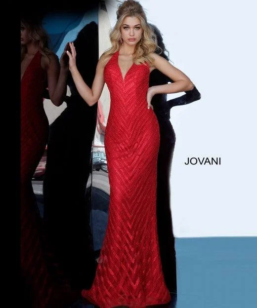 Jovani 00399 Prom Long Halter Beaded Formal Dress