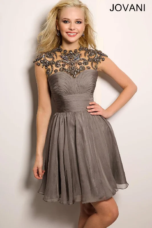 Jovani 21977 Short Homecoming Cocktail Chiffon Dress