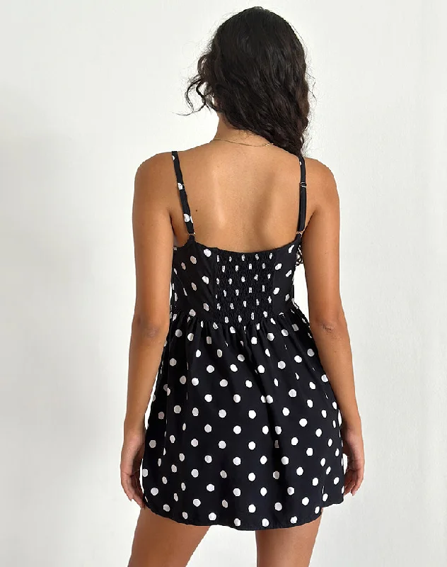 Ramana Mini Dress in 80s Polka Black