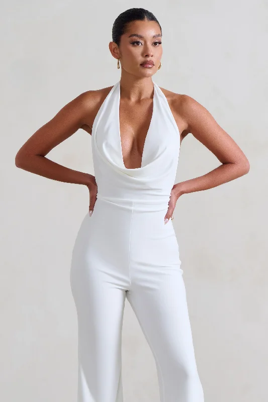 Rhyla | White Cowl Neck Jumpsuit