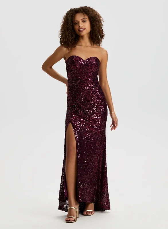 Sweetheart Neck Sequin Dress