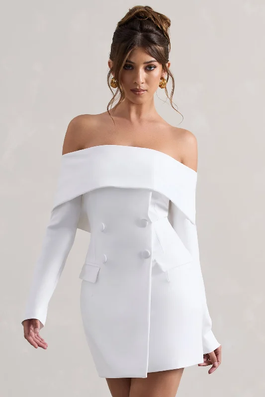 Tara | White Bardot Tailored Blazer Dress