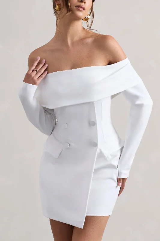 Tara | White Bardot Tailored Blazer Dress