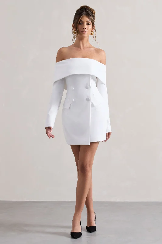 Tara | White Bardot Tailored Blazer Dress