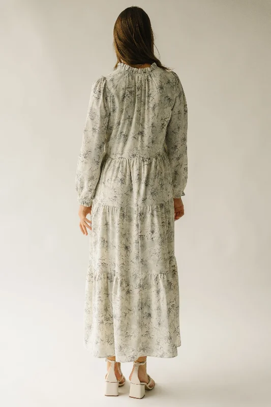 The Kerling Floral Maxi Dress in Grey Multi