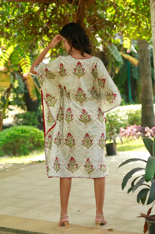 Classic Ethnic Floral Maternity & Nursing Kaftan (100% Cotton)