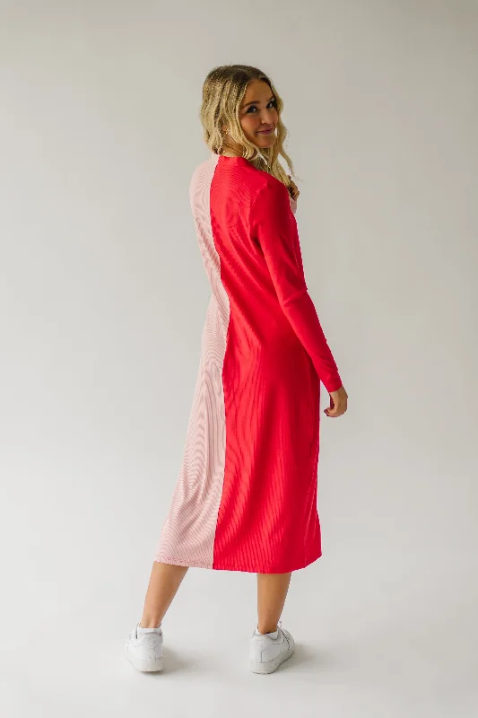 The Cupid Colorblock Dress in Pink + Red