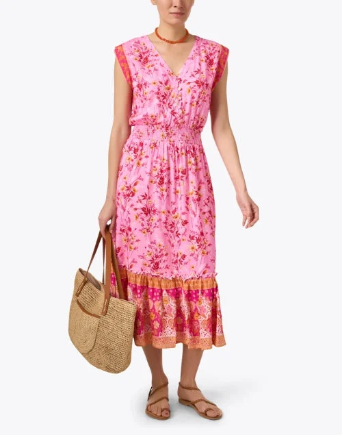 Allison Pink Floral Print Dress