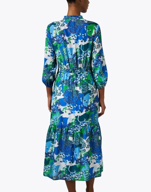 Brielle Blue Print Shirt Dress