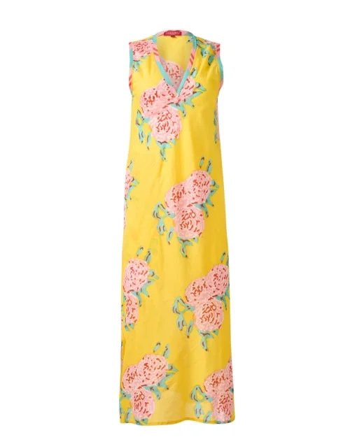 Cheack Yellow Multi Print Dress