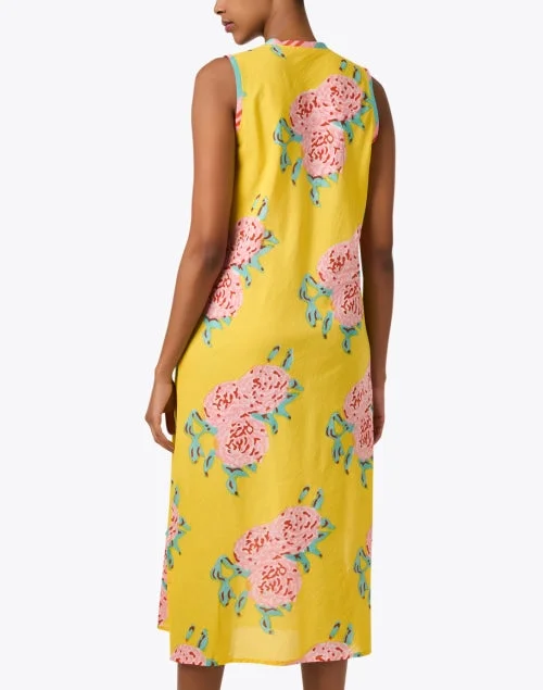 Cheack Yellow Multi Print Dress