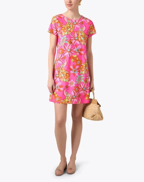 Ella Pink Floral Print Dress