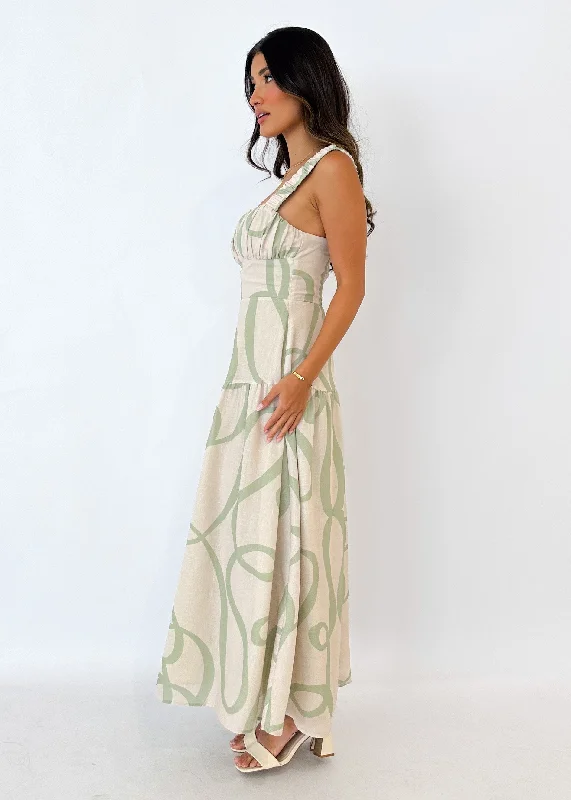 Frayla Maxi Dress - Sage Swirl