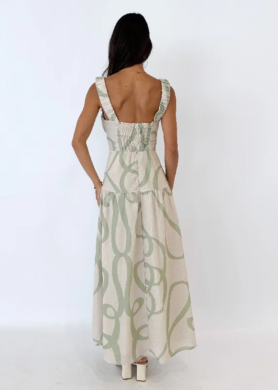 Frayla Maxi Dress - Sage Swirl