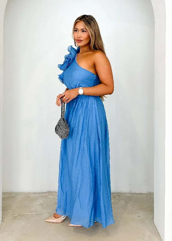 Iksie One Shoulder Maxi Dress - Blue