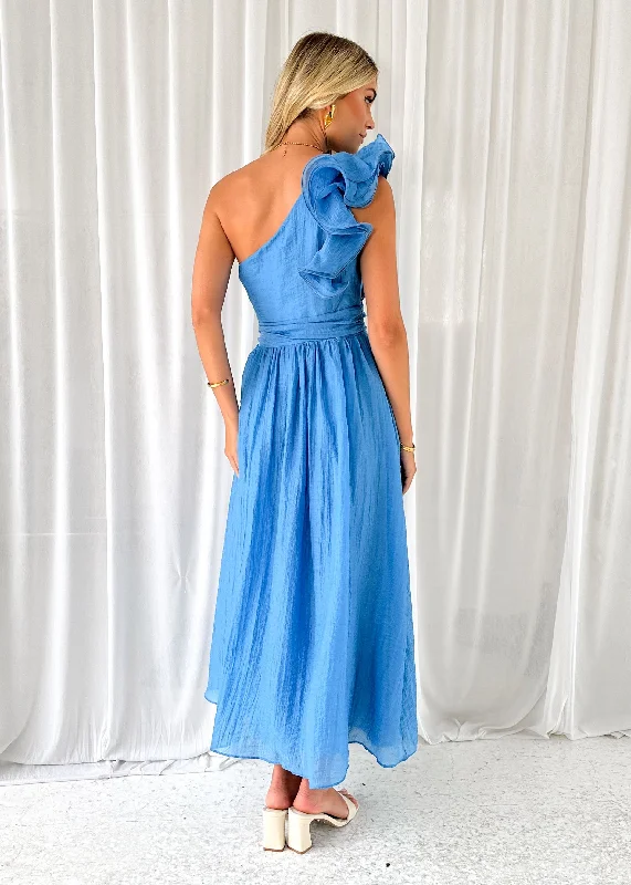 Iksie One Shoulder Maxi Dress - Blue