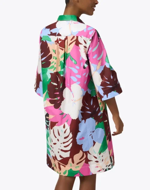 Jackalyn Multi Tropical Print Shirt Dress