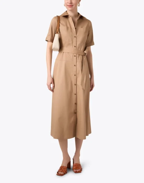 Keri Khaki Cotton Shirt Dress