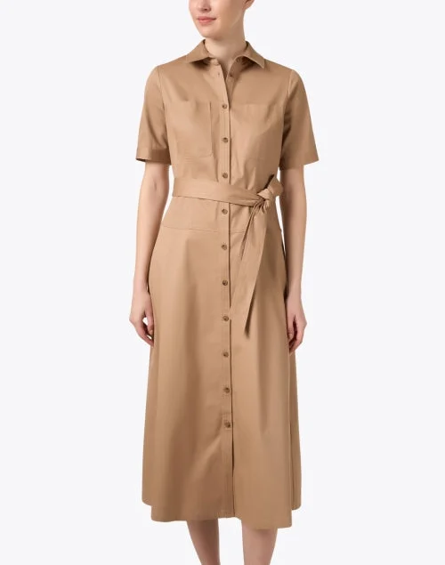 Keri Khaki Cotton Shirt Dress