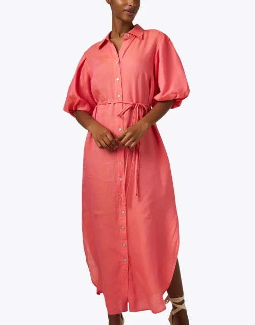 Madeline Peony Pink Linen Dress