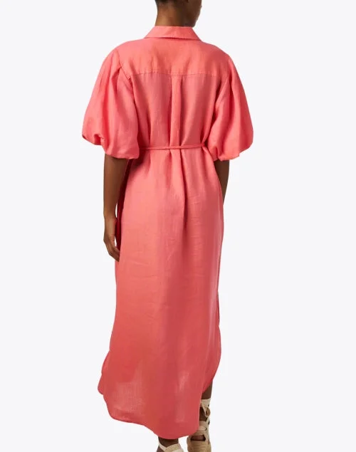 Madeline Peony Pink Linen Dress