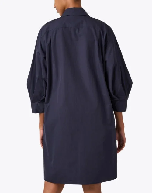 Navy Cotton Shirt Dress