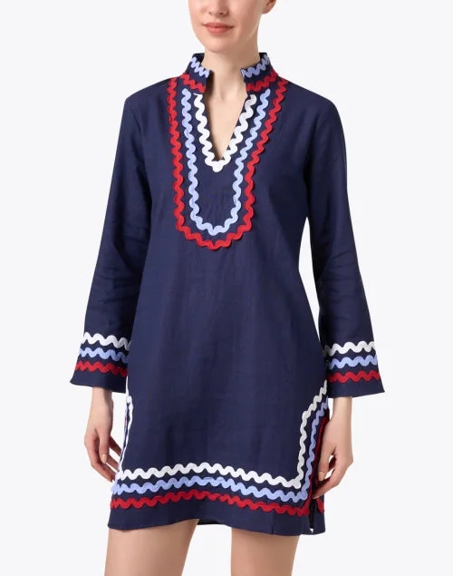 Navy Ric Rac Tunic Dress