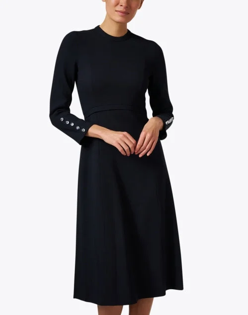 Oxley Navy Wool Crepe Dress