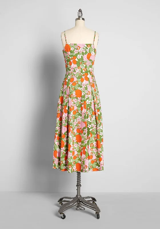 A Fruitful Summer Midi Dress