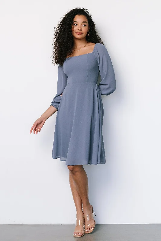 Elise Short Dress | Whisper Blue