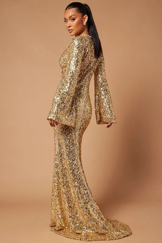 Emma Embellished Gown - Gold