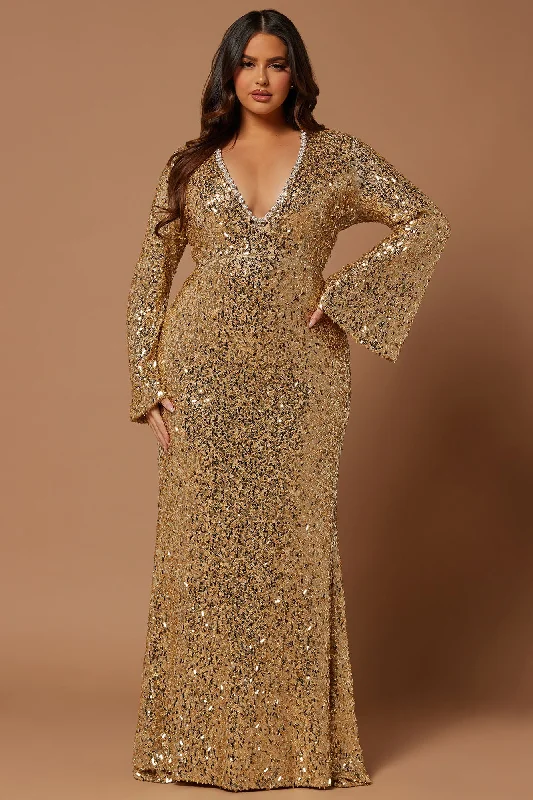 Emma Embellished Gown - Gold