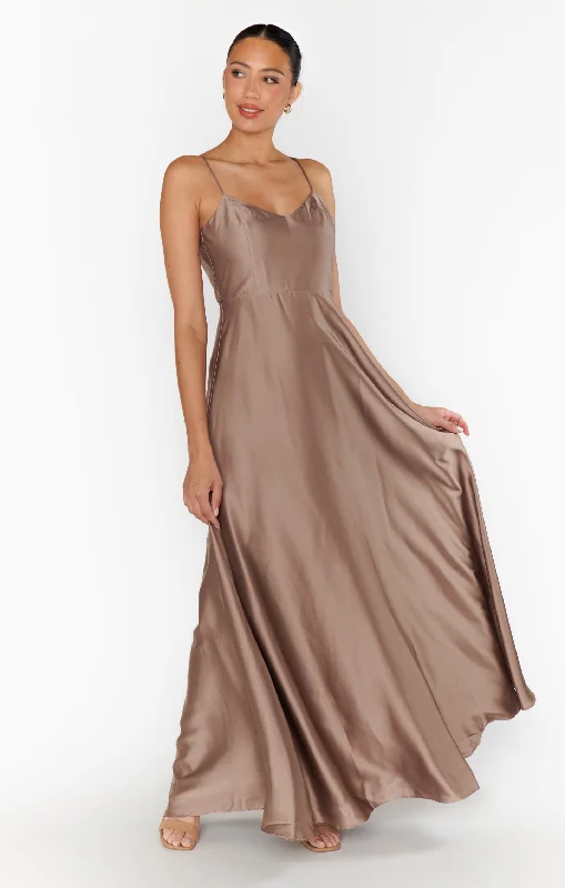 Faith Maxi Dress ~ Dune Luxe Satin