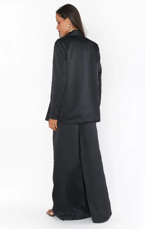 Irwin Pants ~ Black Luxe Satin