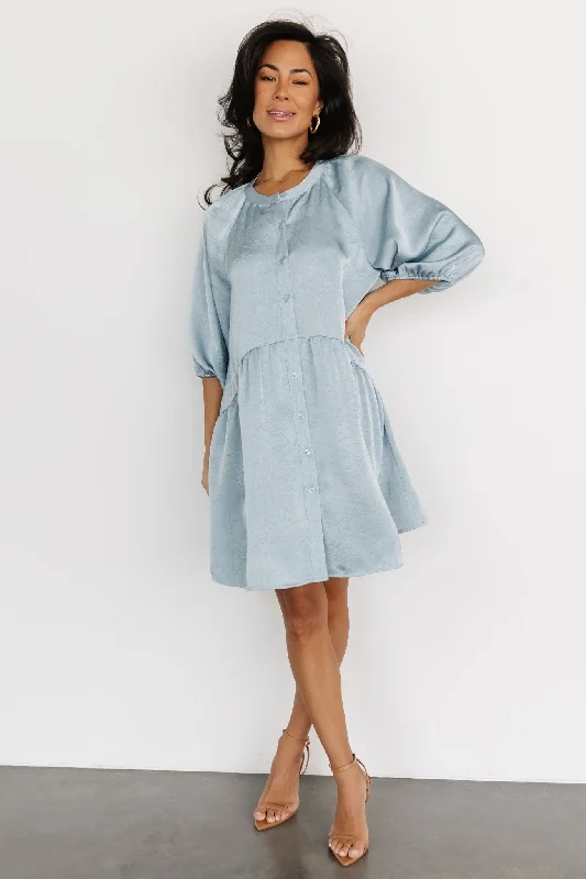 Janice Button Dress | Blue